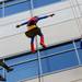 Spiderman flies as he and his fellow superheroes scale down the side of C.S. Mott Children's Hospital on Monday, June, 3, 2013. Melanie Maxwell I AnnArbor.com
